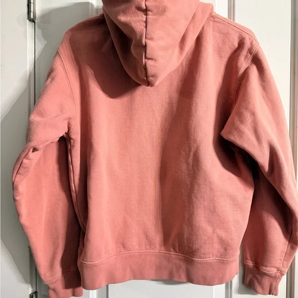 Brandy Melville Pink Zip Up Hoodie One Size Oversized Dusty Rose Full Zip - Picture 7 of 9